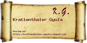 Krattenthaler Gyula névjegykártya