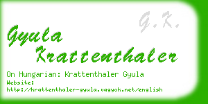 gyula krattenthaler business card